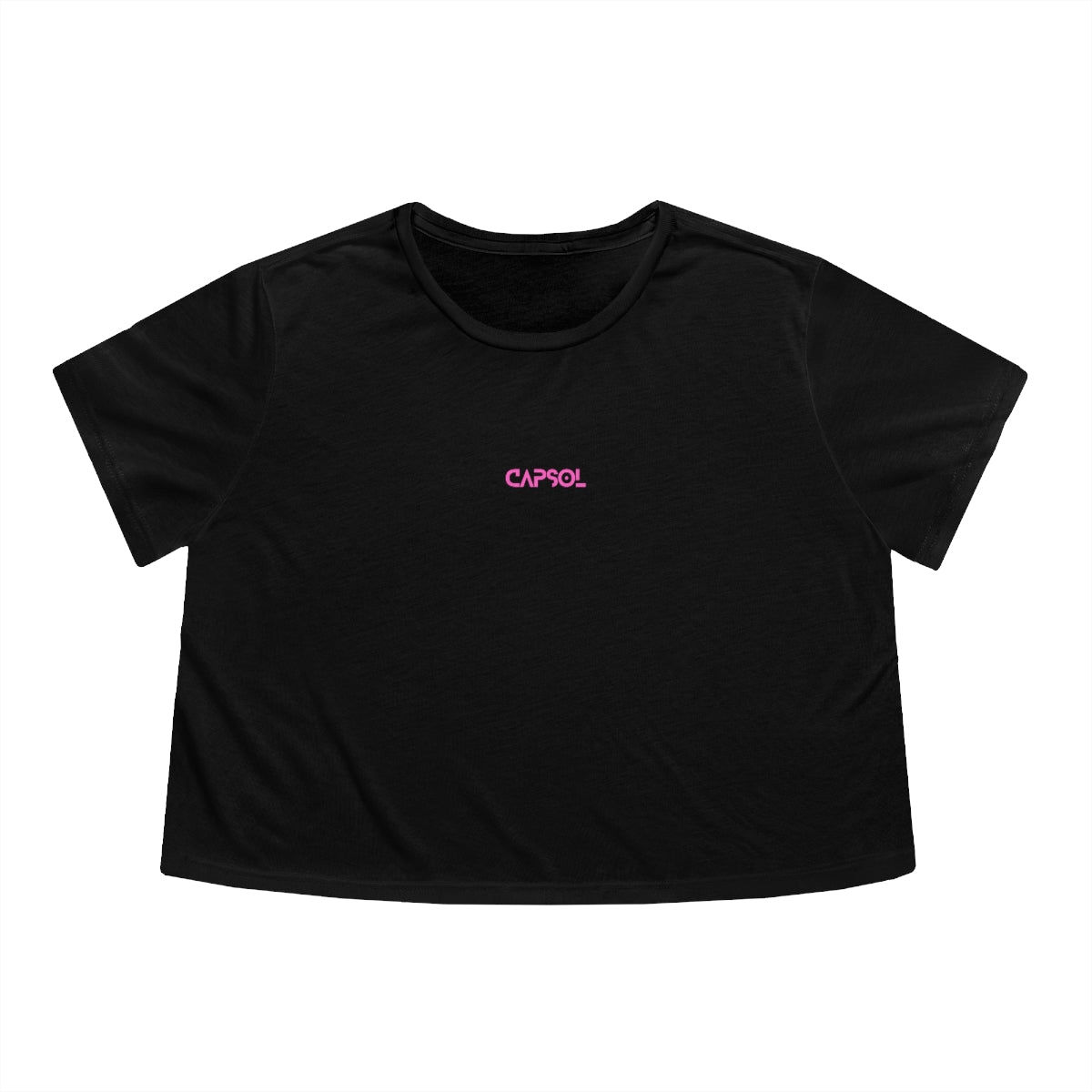 CapSol (front) - pink text - Women's Flowy Cropped Tee