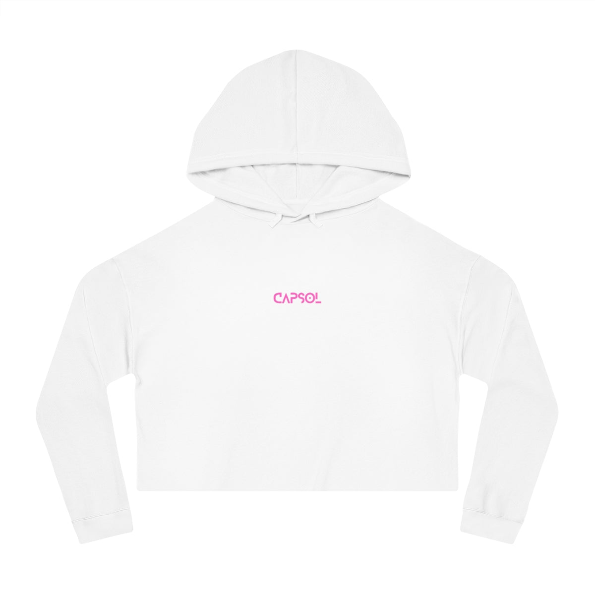 CapSol (front) - white/pink text - Women’s Cropped Hooded Sweatshirt INDEPENDENT