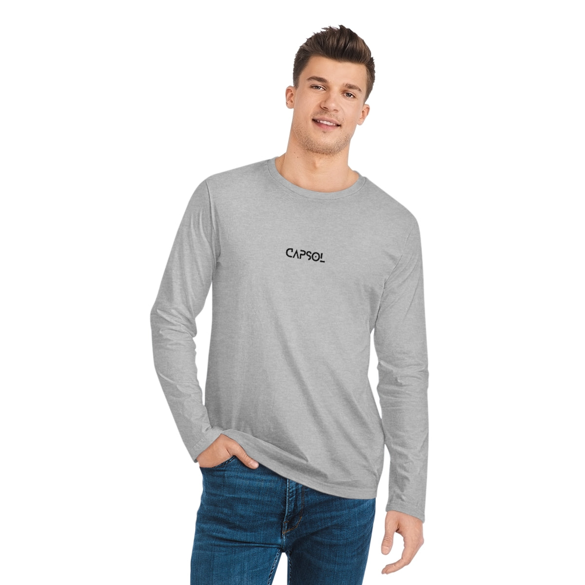 CapSol (front) - black text - Men's Organic Sparker Long Sleeve Shirt