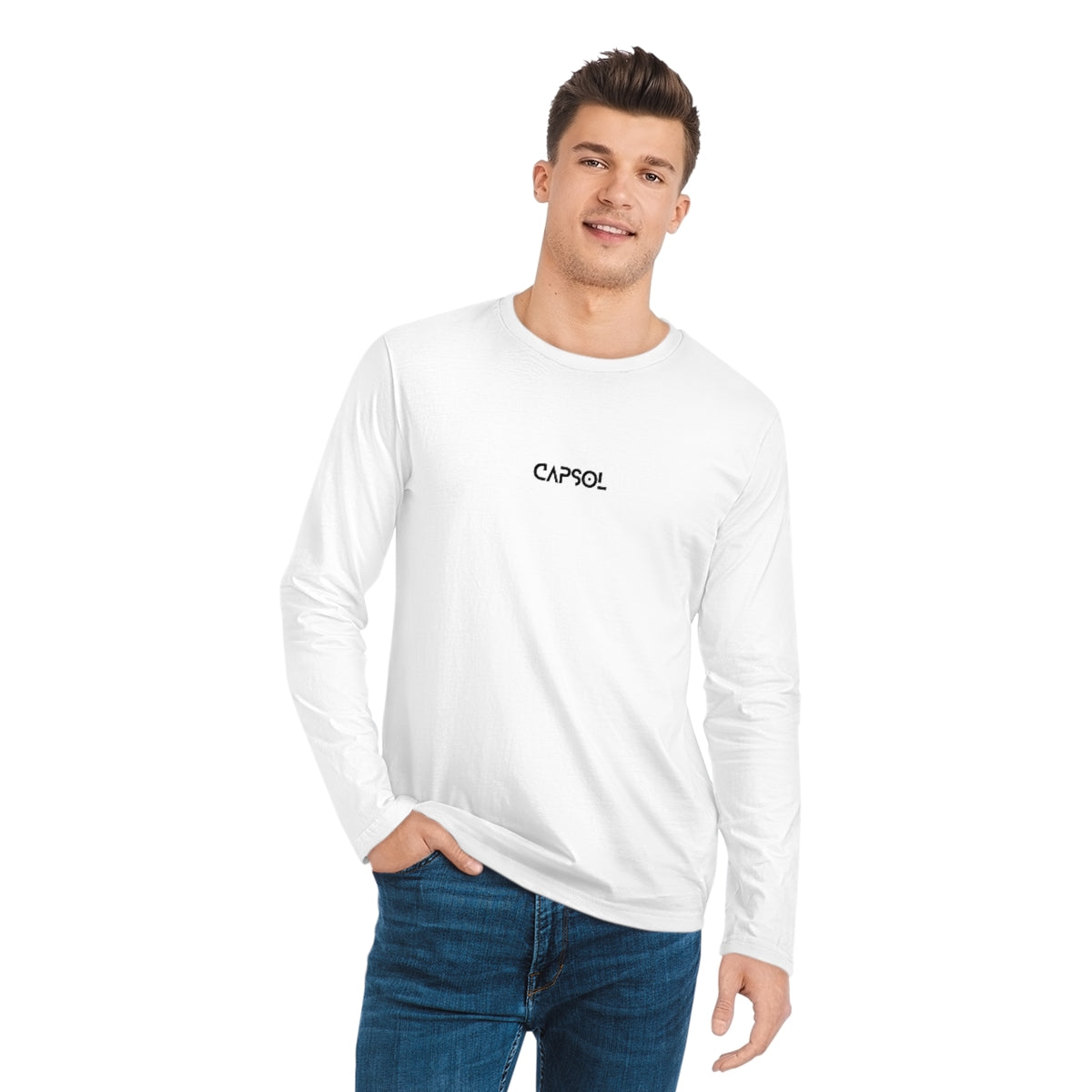 CapSol (front) - black text - Men's Organic Sparker Long Sleeve Shirt