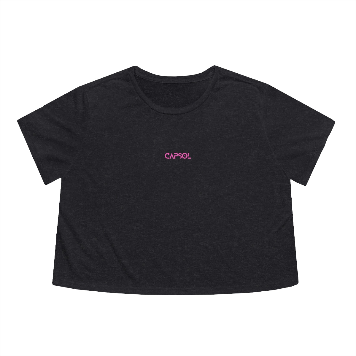 CapSol (front) - pink text - Women's Flowy Cropped Tee