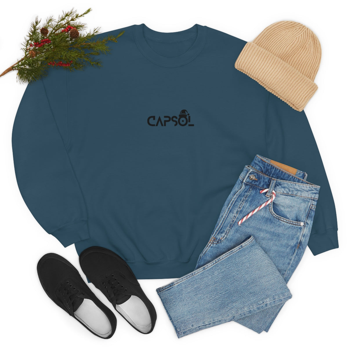 CapSol (front) - black text - XMAS - Unisex Heavy Blend™ Crewneck Sweatshirt