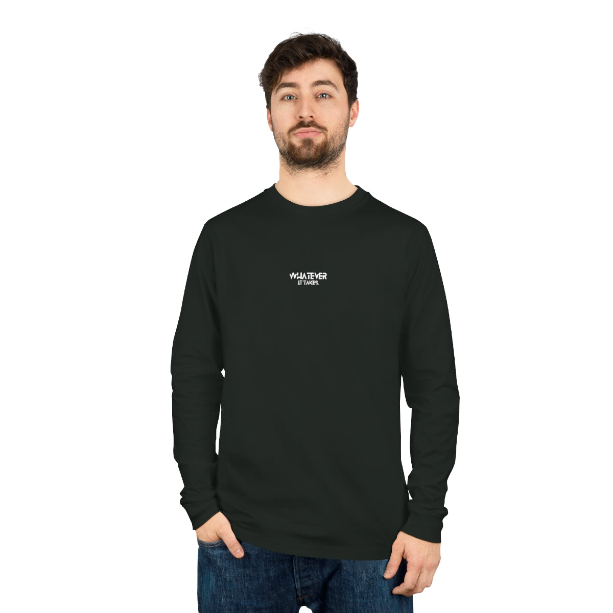 Whatever it takes (front) - b/w text - Shifts Dry Organic Long Sleeve Tee