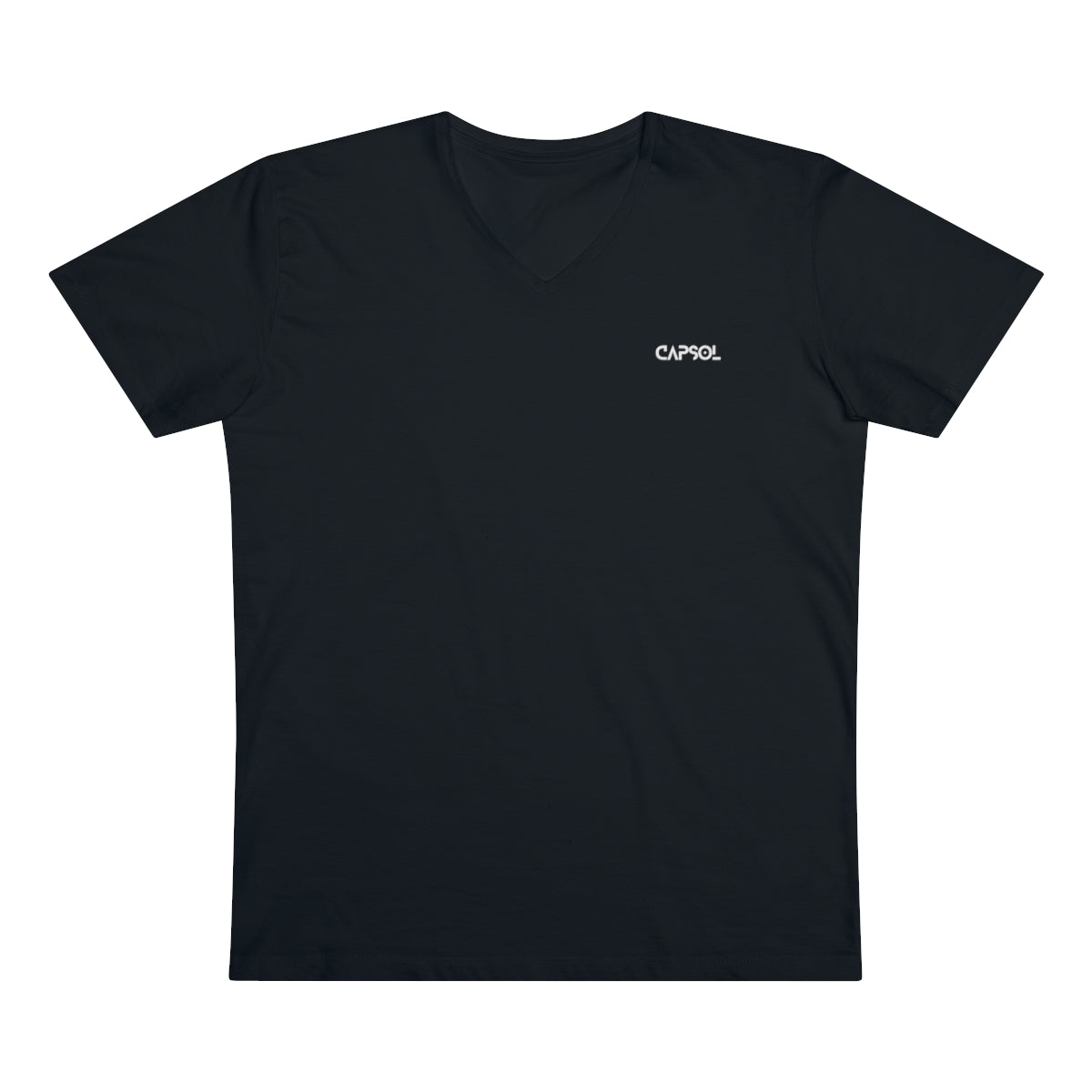 CapSol (front left) - black text - Men’s Presenter V-neck