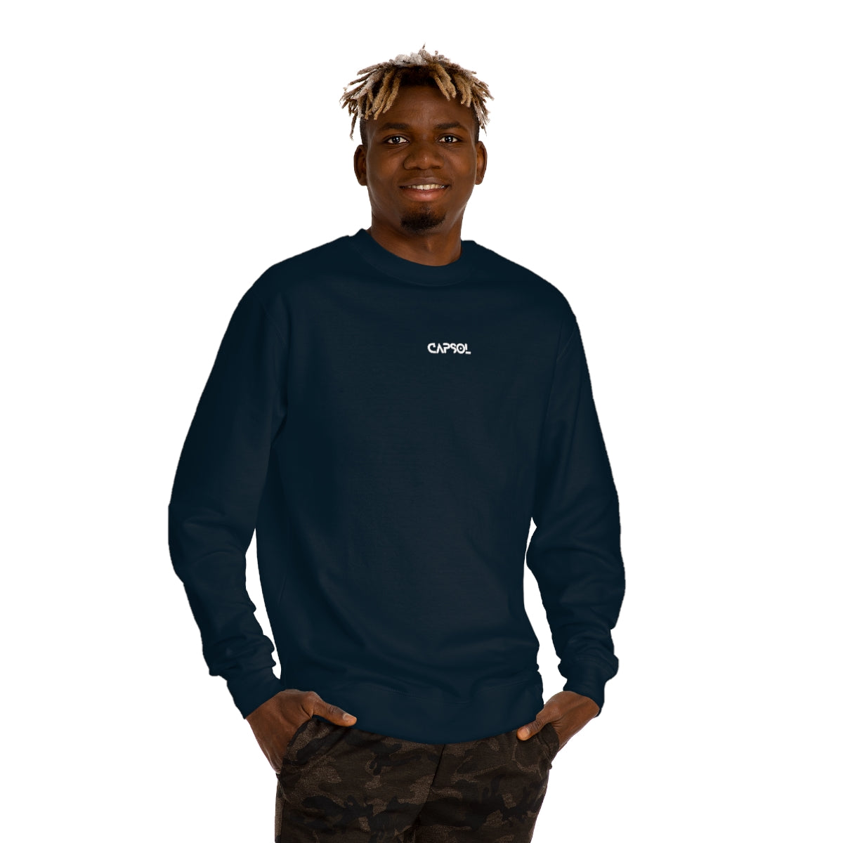 CapSol (front) - white text - Unisex Crew Neck Sweatshirt INDEPENDENT