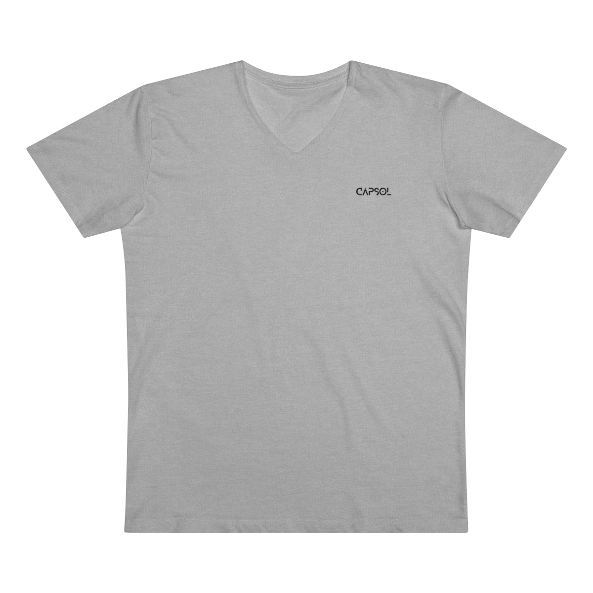 CapSol (front left) - black text - Men’s Presenter V-neck