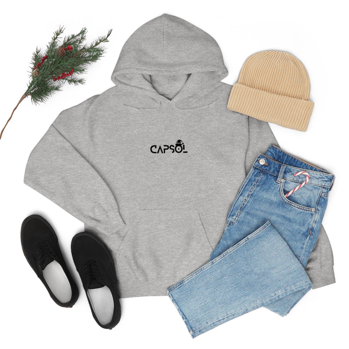 CapSol (front) - black text - XMAS - Unisex Heavy Blend™ Hooded Sweatshirt