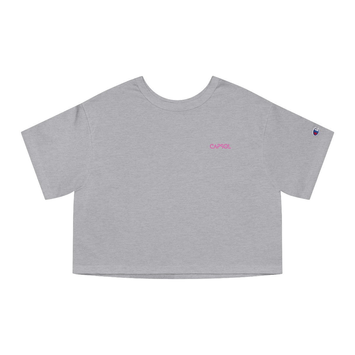 CapSol (front left) - pink text - CHAMPION Women's Heritage Cropped T-Shirt