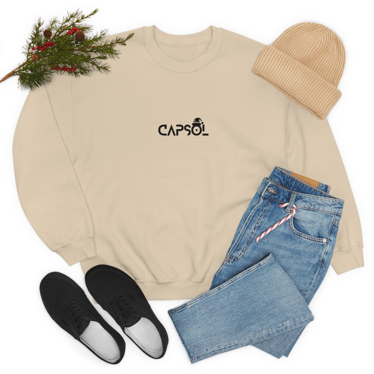 CapSol (front) - black text - XMAS - Unisex Heavy Blend™ Crewneck Sweatshirt
