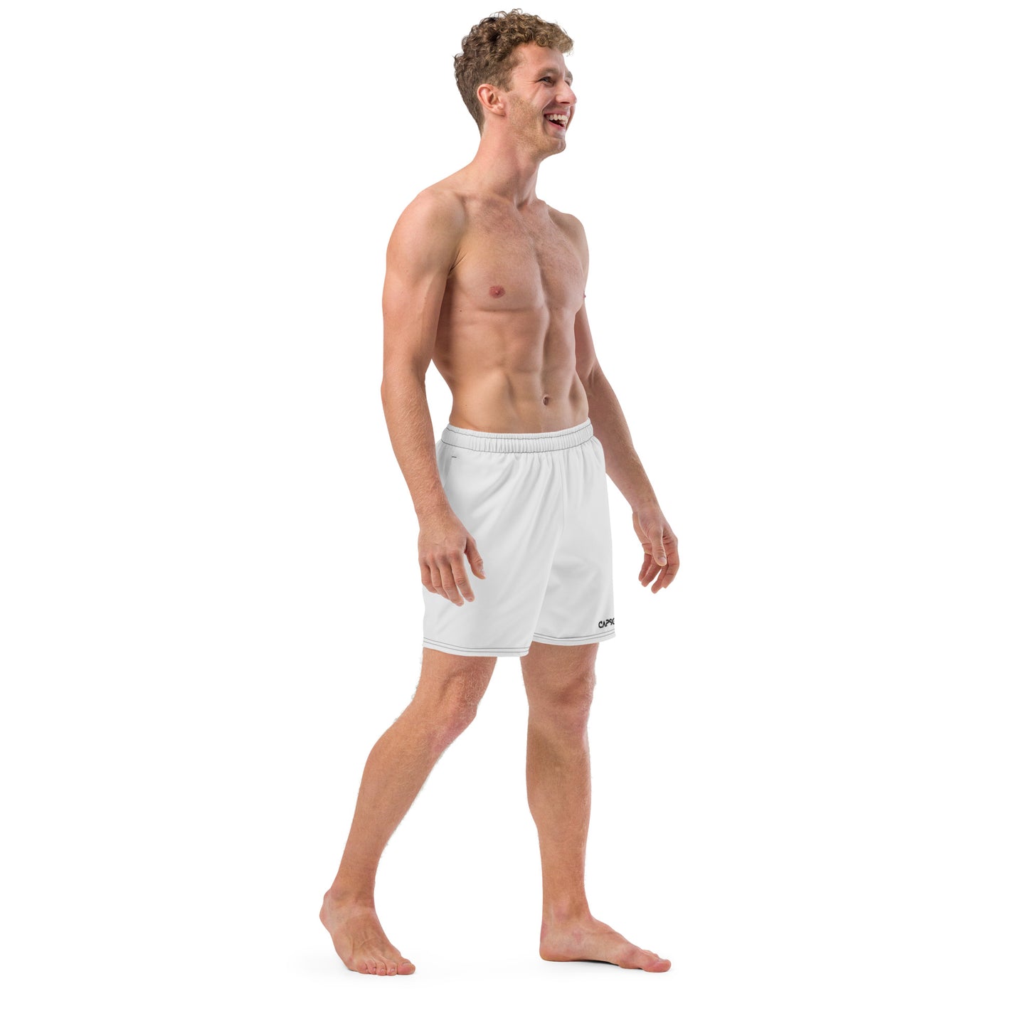 Whisper - black text - Swim trunks