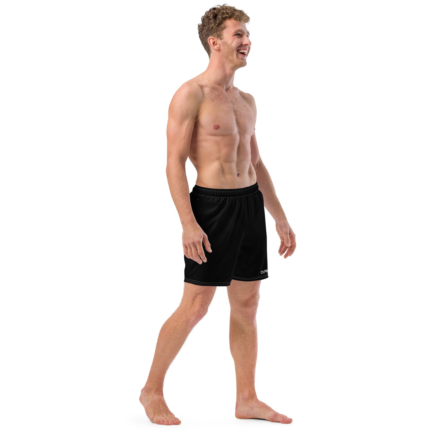 Black - white text - Swim trunks