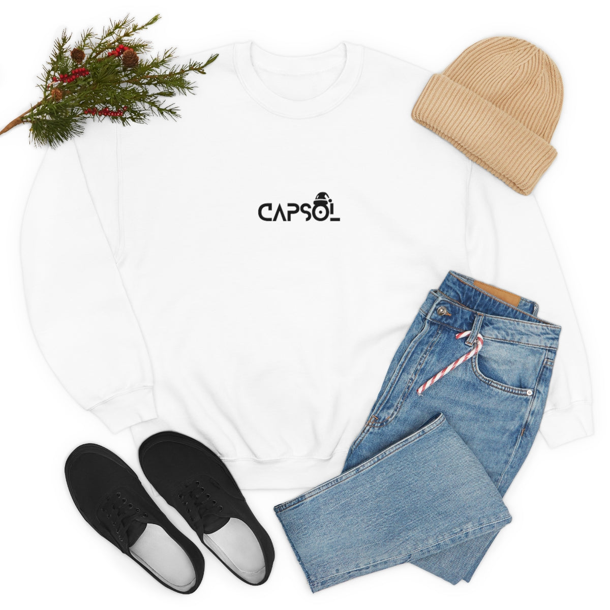 CapSol (front) - black text - XMAS - Unisex Heavy Blend™ Crewneck Sweatshirt