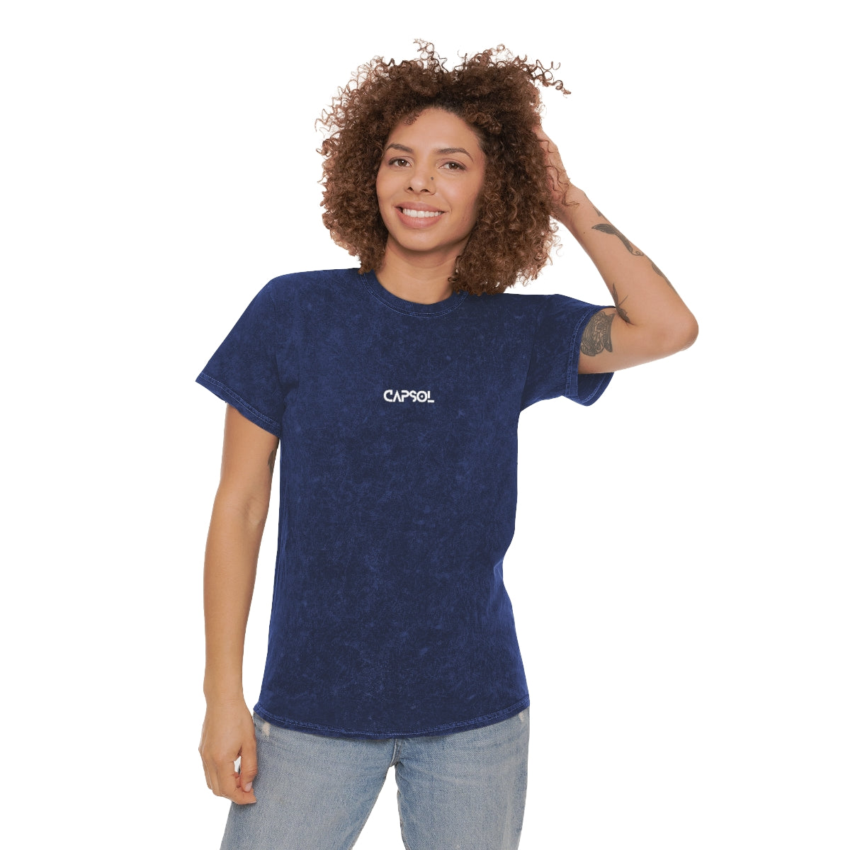 CapSol (front) - white text - Unisex Mineral Wash T-Shirt