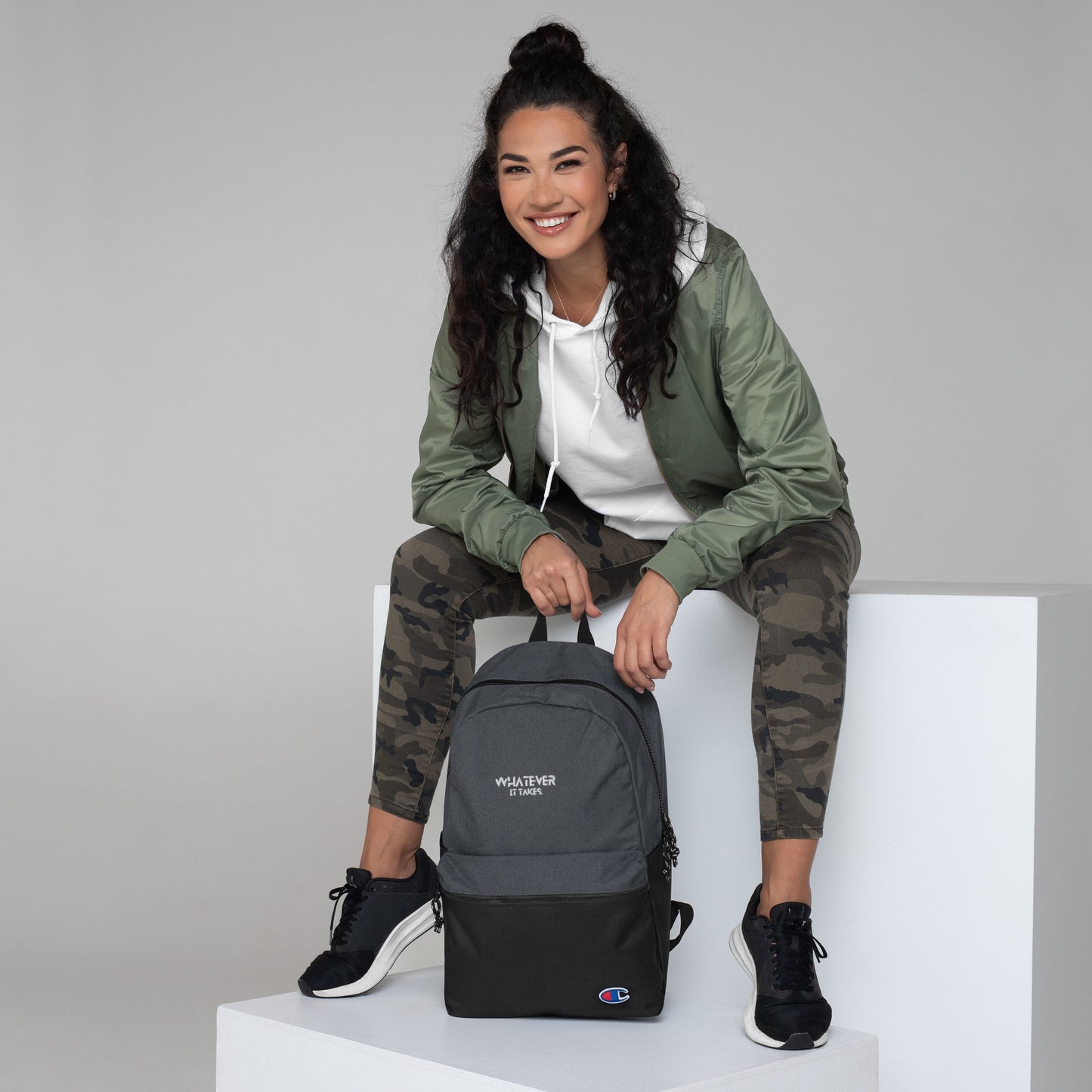 Whatever it takes - white thread - Embroidered CHAMPION Backpack