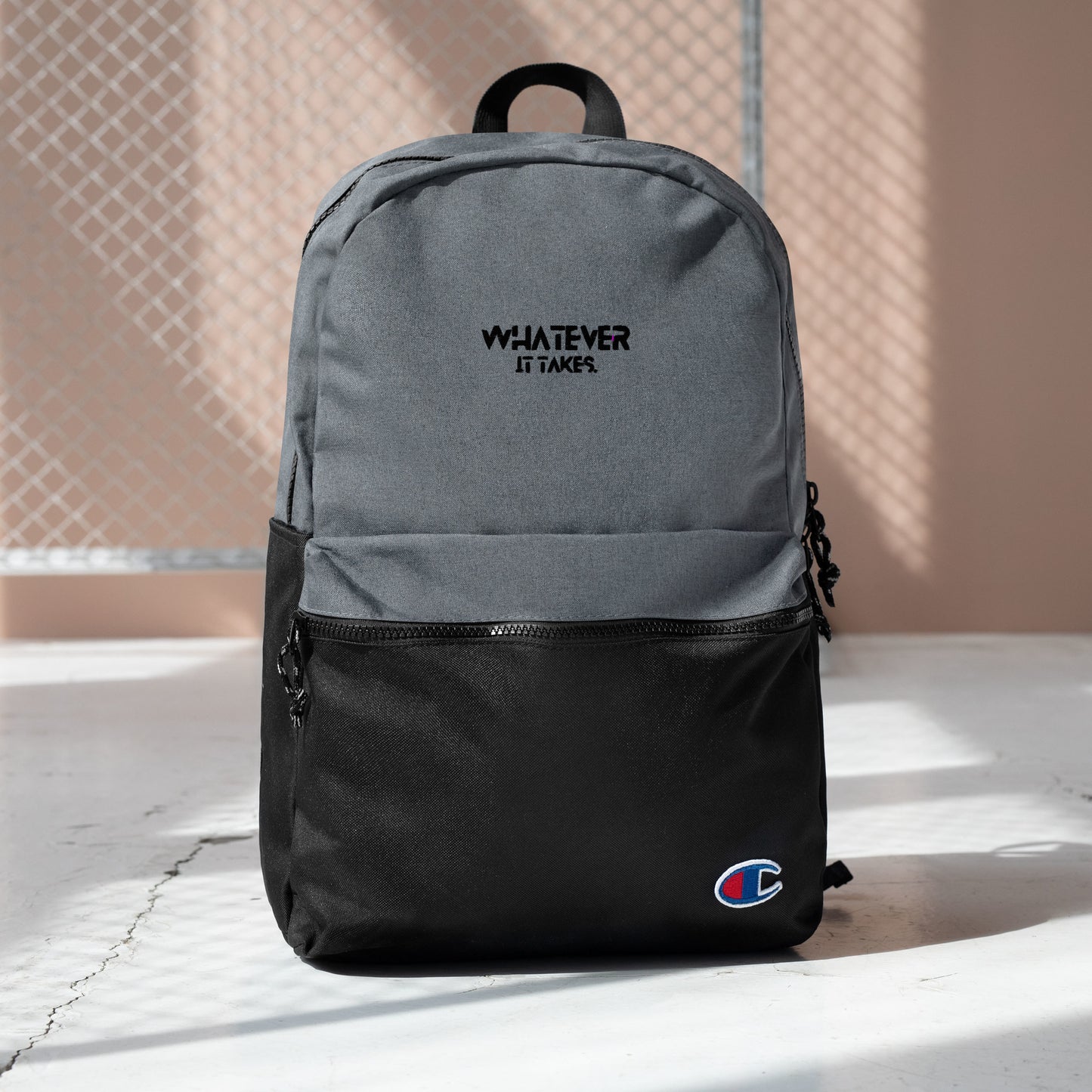 Whatever it takes - black thread - Embroidered CHAMPION Backpack