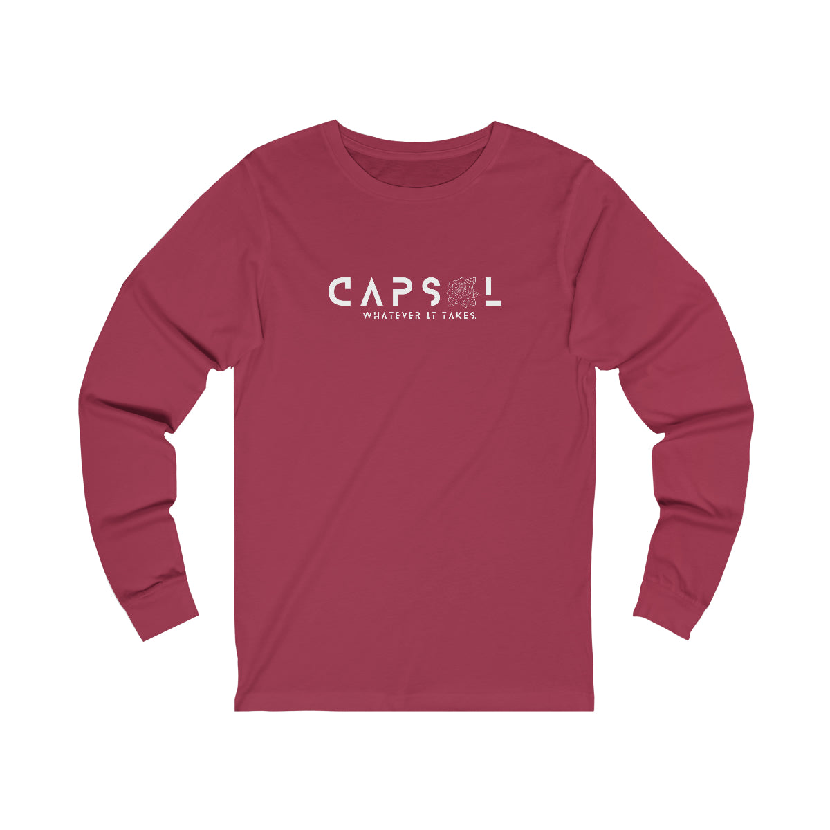 Rose - white text - Jersey Long Sleeve Tee
