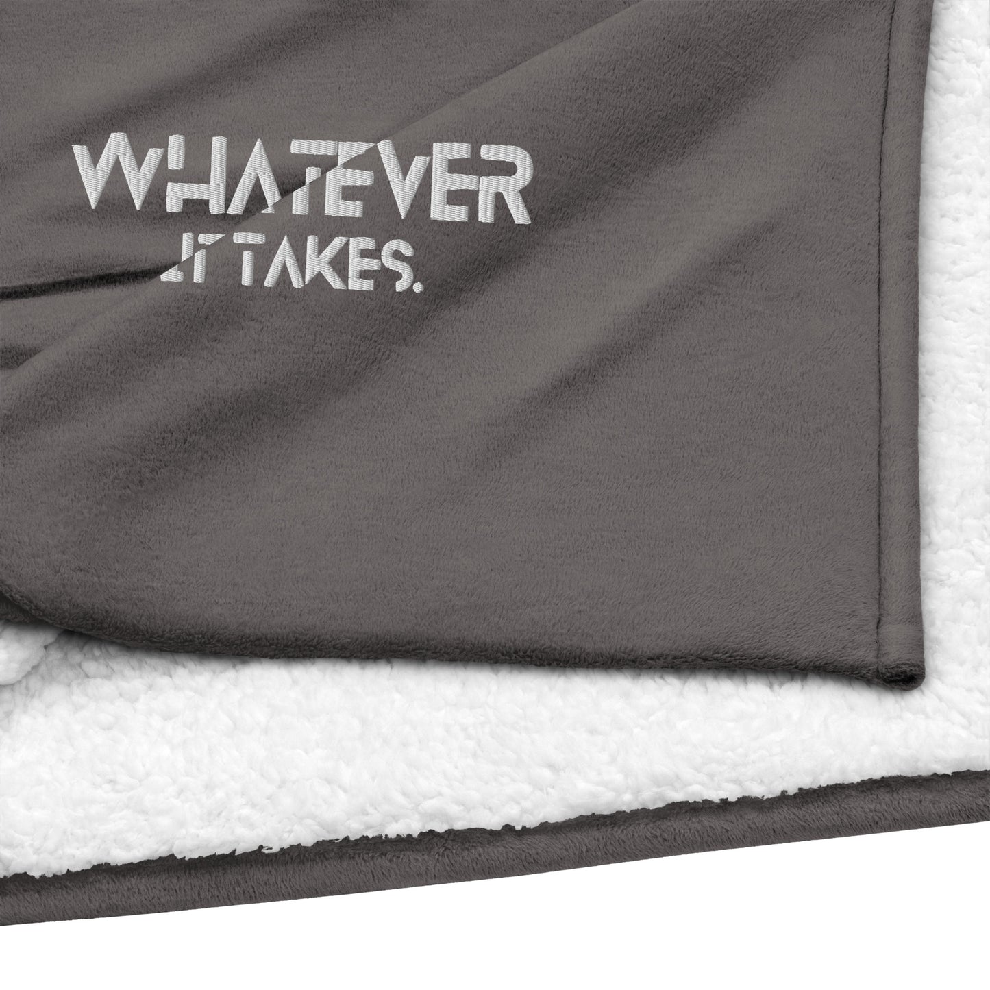 Whatever it takes - white thread - Premium sherpa blanket - PORT AUTHORITY