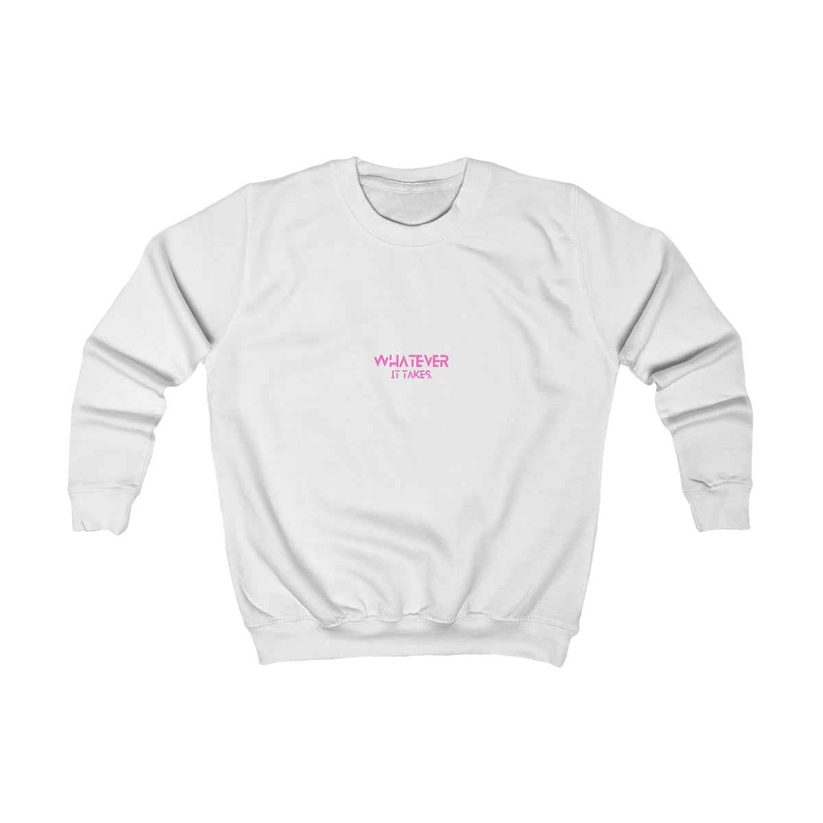 Whatever it takes (front) - white/pink text - Kids Sweatshirt
