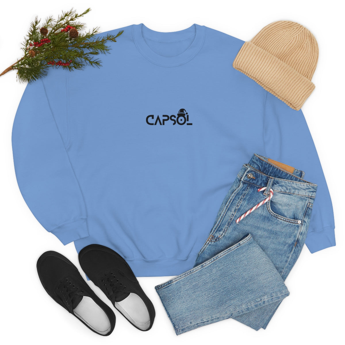 CapSol (front) - black text - XMAS - Unisex Heavy Blend™ Crewneck Sweatshirt