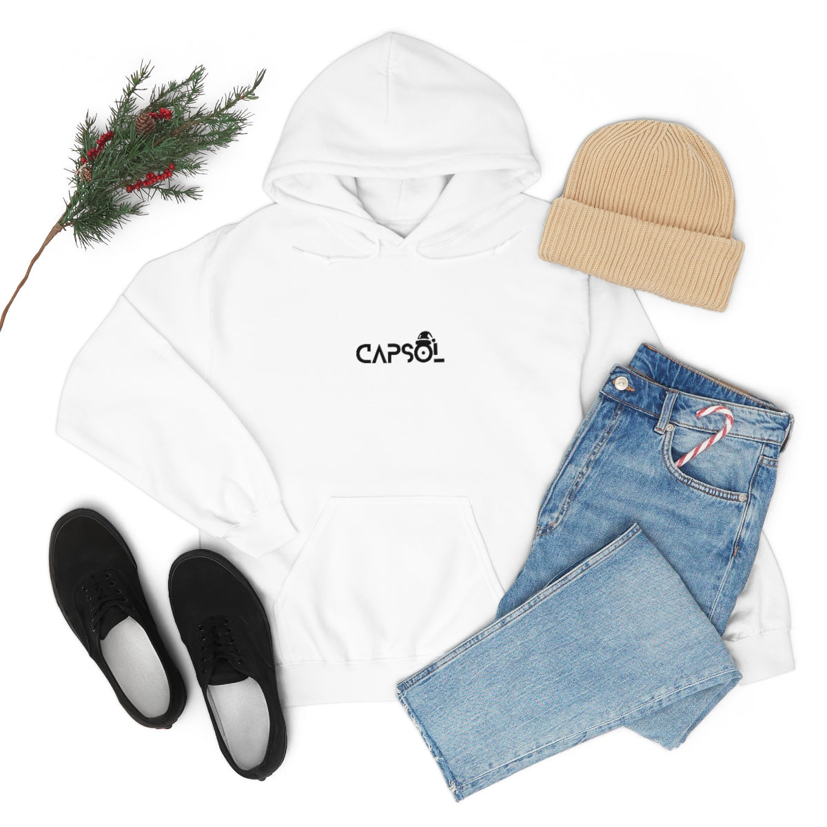 CapSol (front) - black text - XMAS - Unisex Heavy Blend™ Hooded Sweatshirt