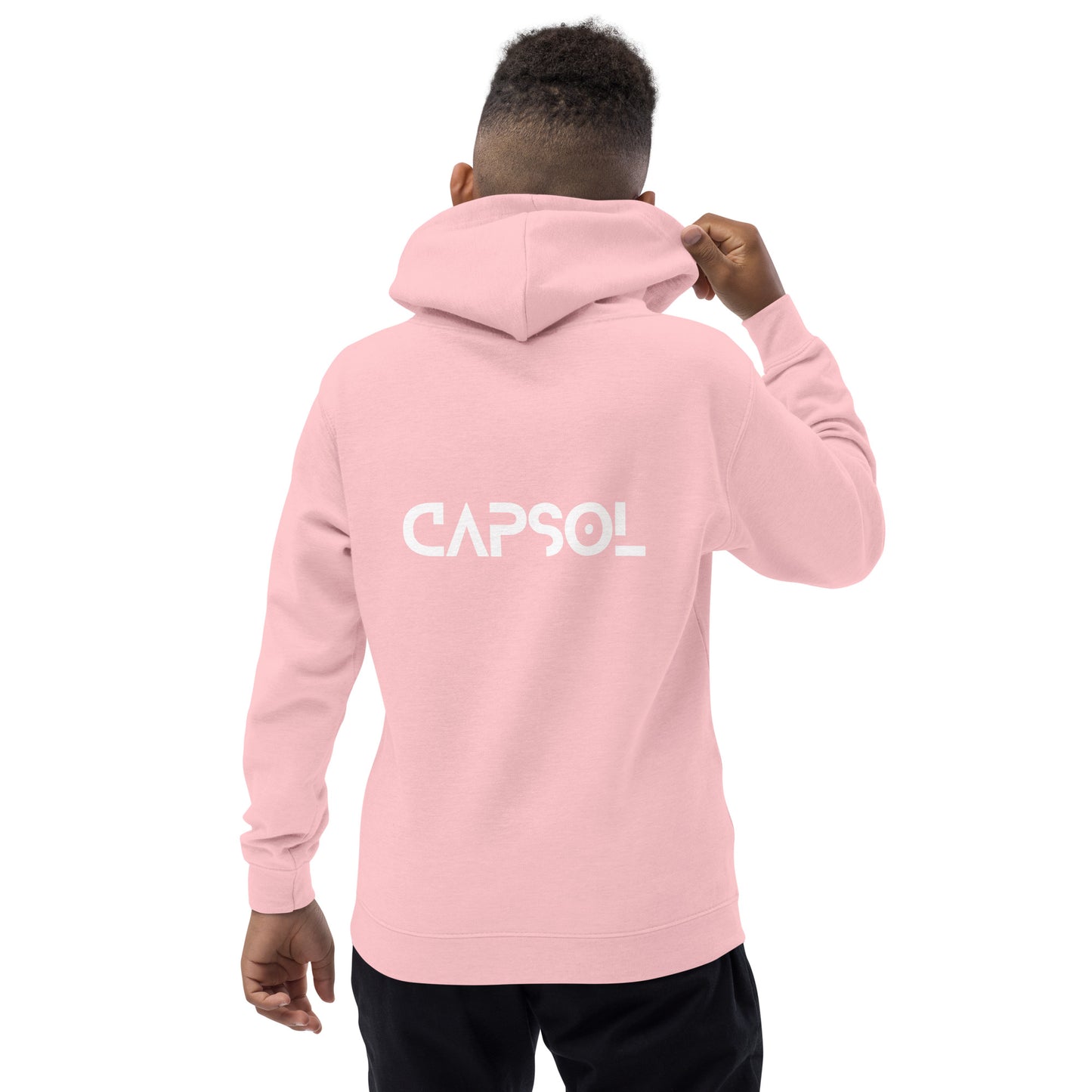 CapSol (back) - white text - Kids Hoodie