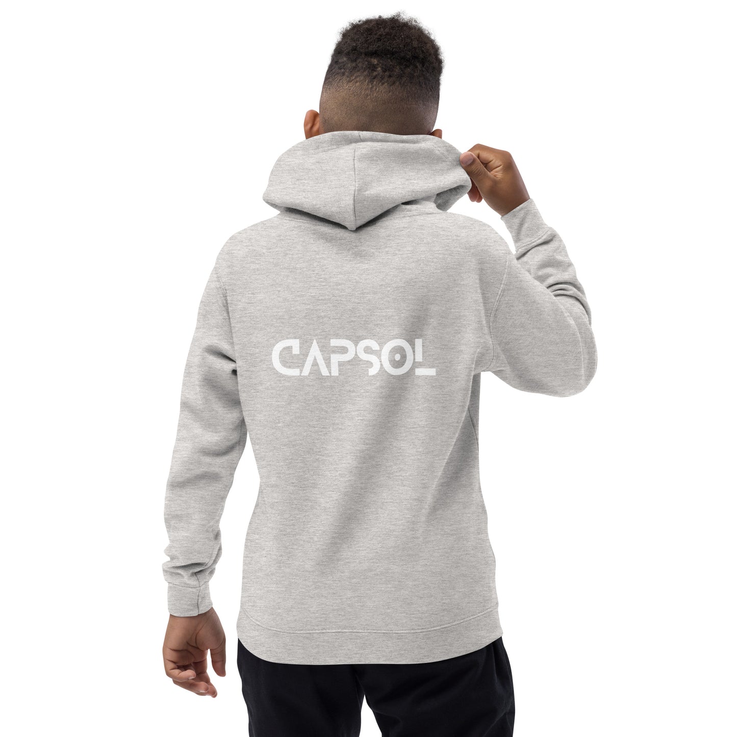 CapSol (back) - white text - Kids Hoodie