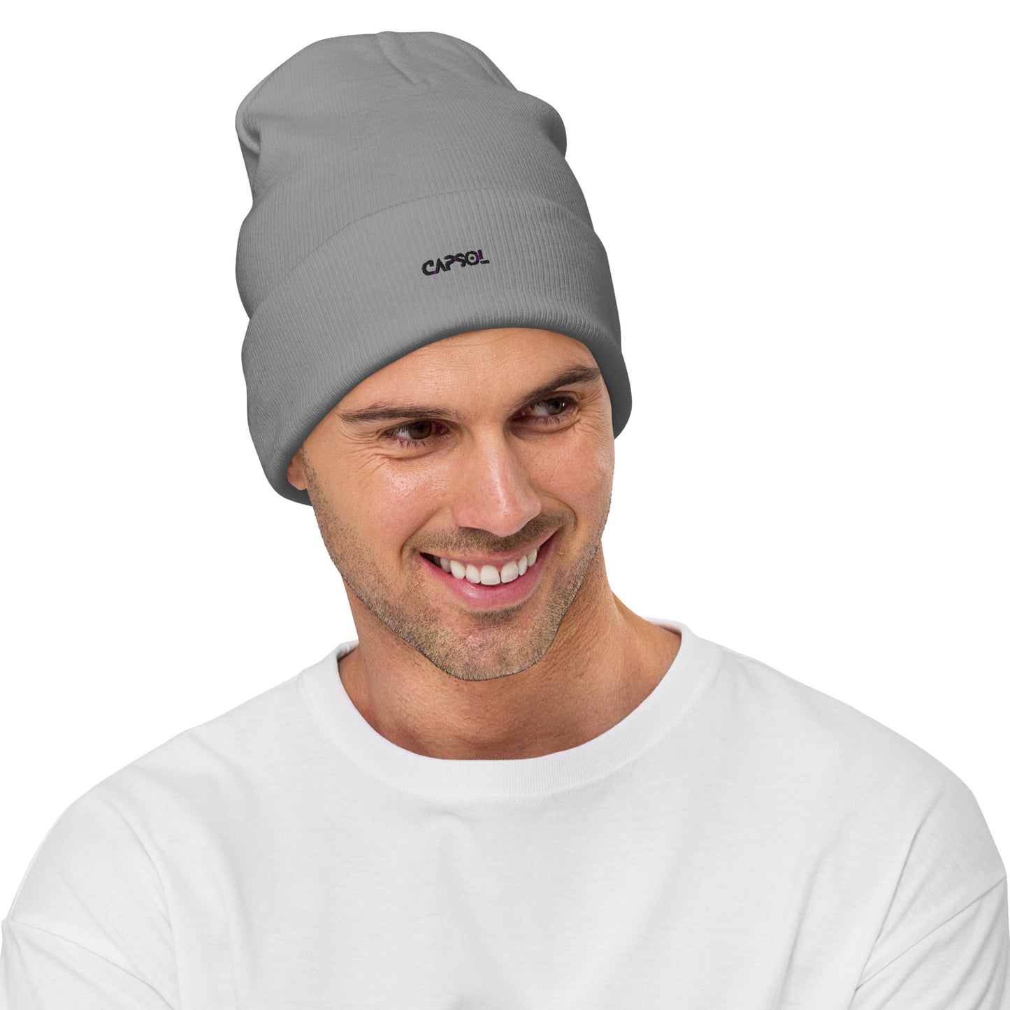 CapSol - black thread - Embroidered Knit Beanie