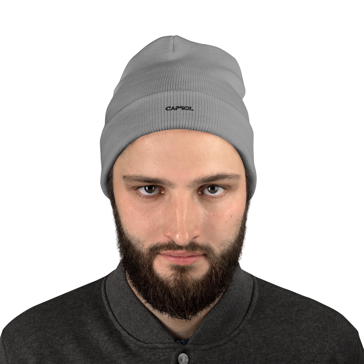CapSol - black thread - Embroidered Knit Beanie