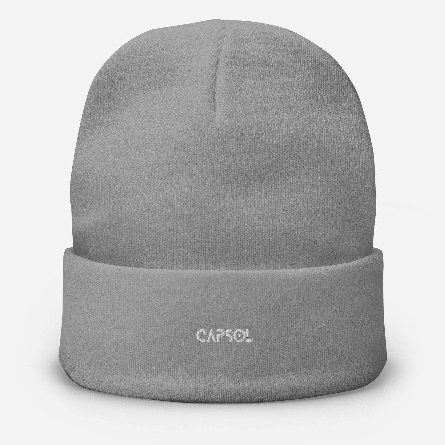 CapSol - white thread - Embroidered Knit Beanie