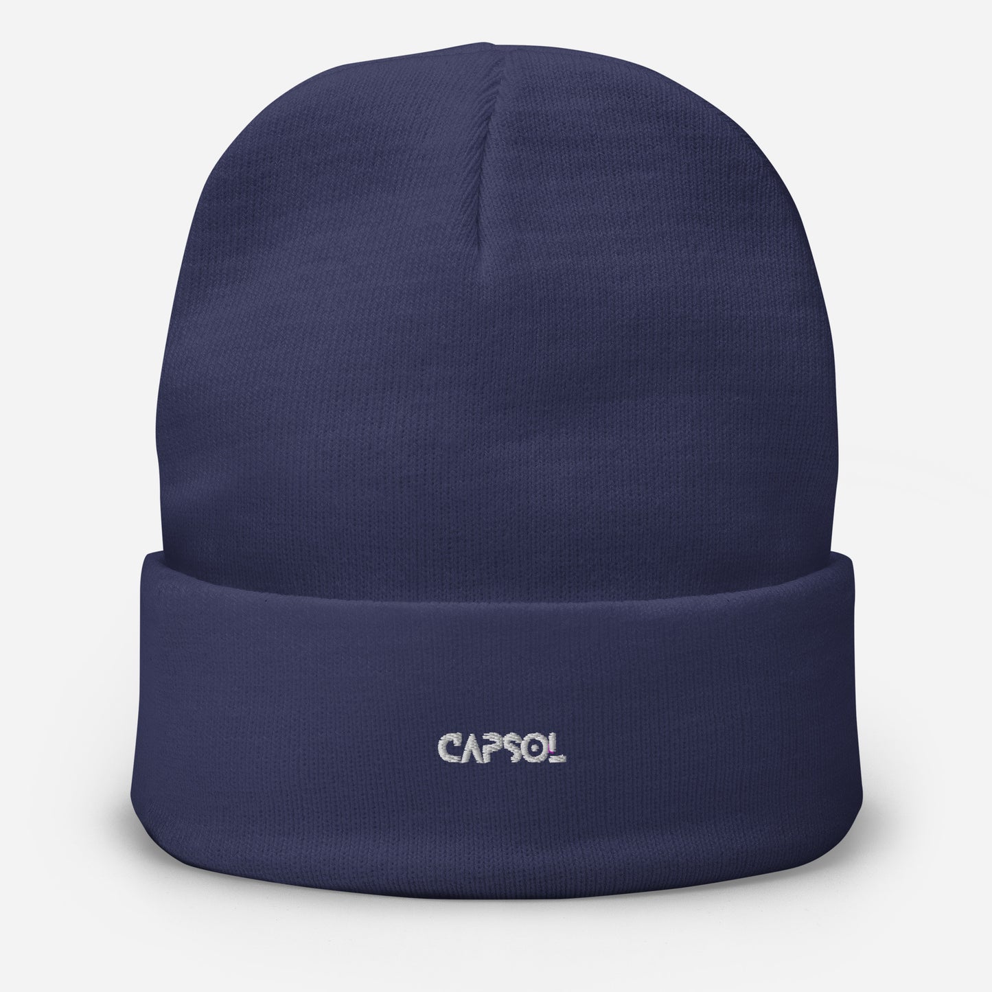 CapSol - white thread - Embroidered Knit Beanie