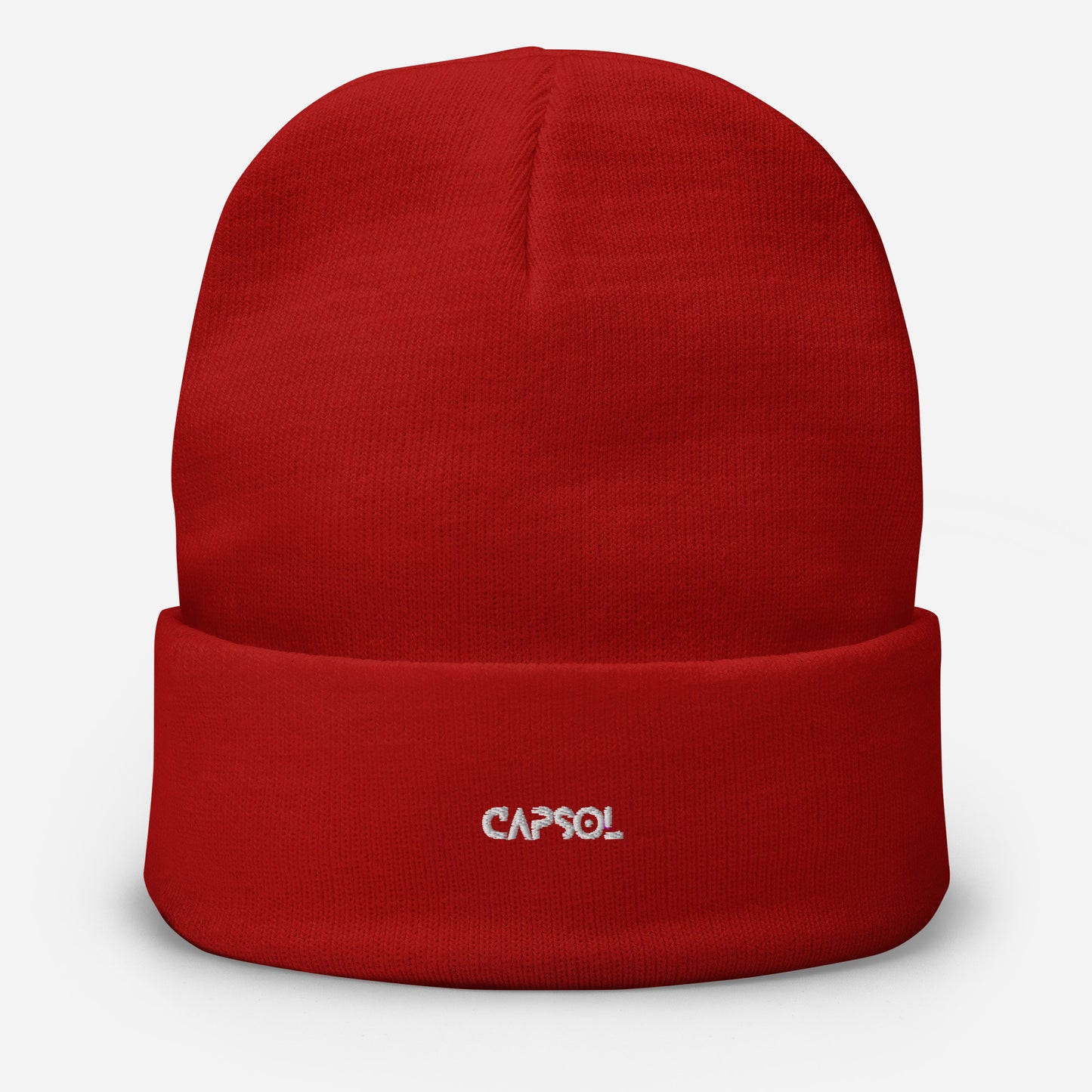 CapSol - white thread - Embroidered Knit Beanie