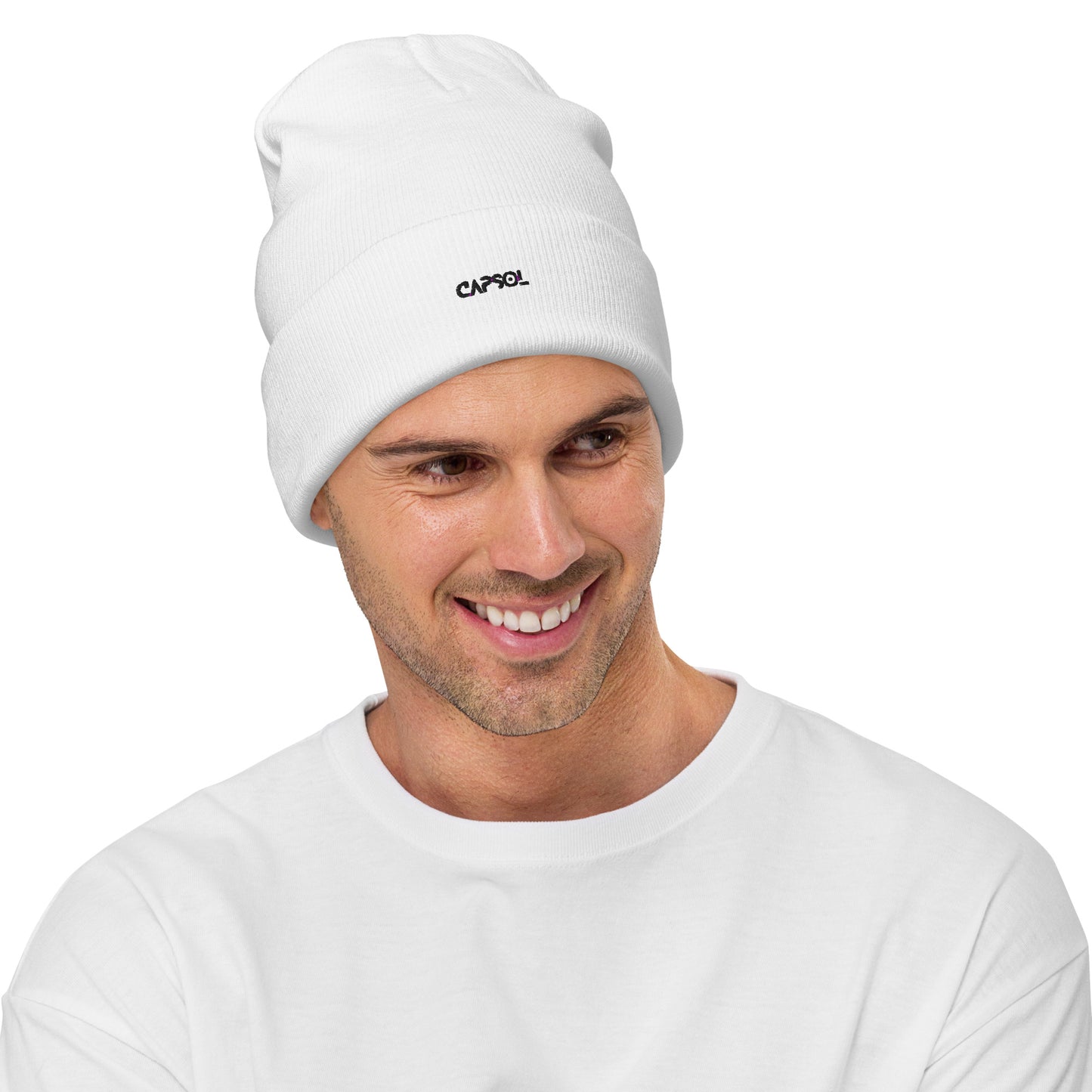 CapSol - black thread - Embroidered Knit Beanie