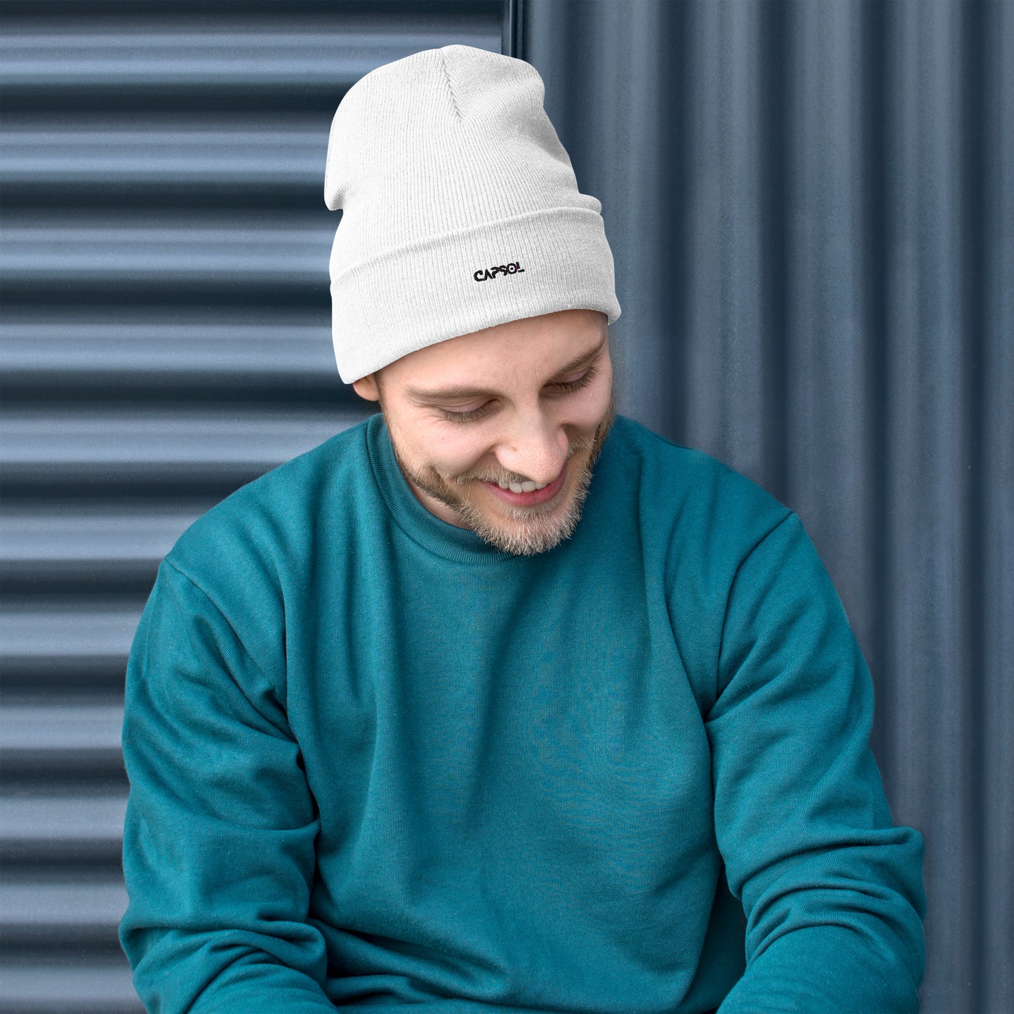 CapSol - black thread - Embroidered Knit Beanie