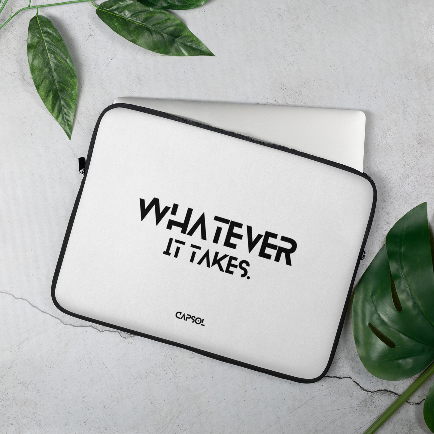 Whatever it takes - black text - Laptop Sleeve