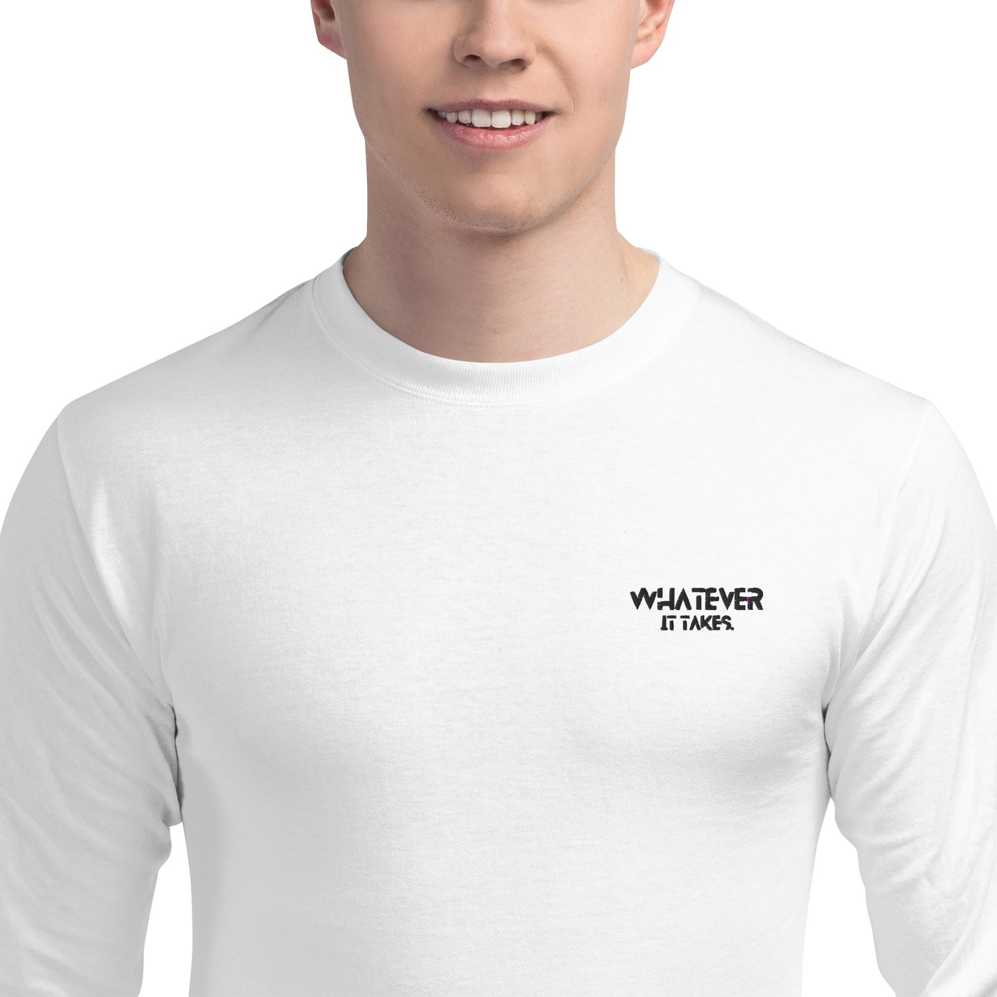 Whatever it takes (front) - b/w thread - Men's CHAMPION Long Sleeve Shirt