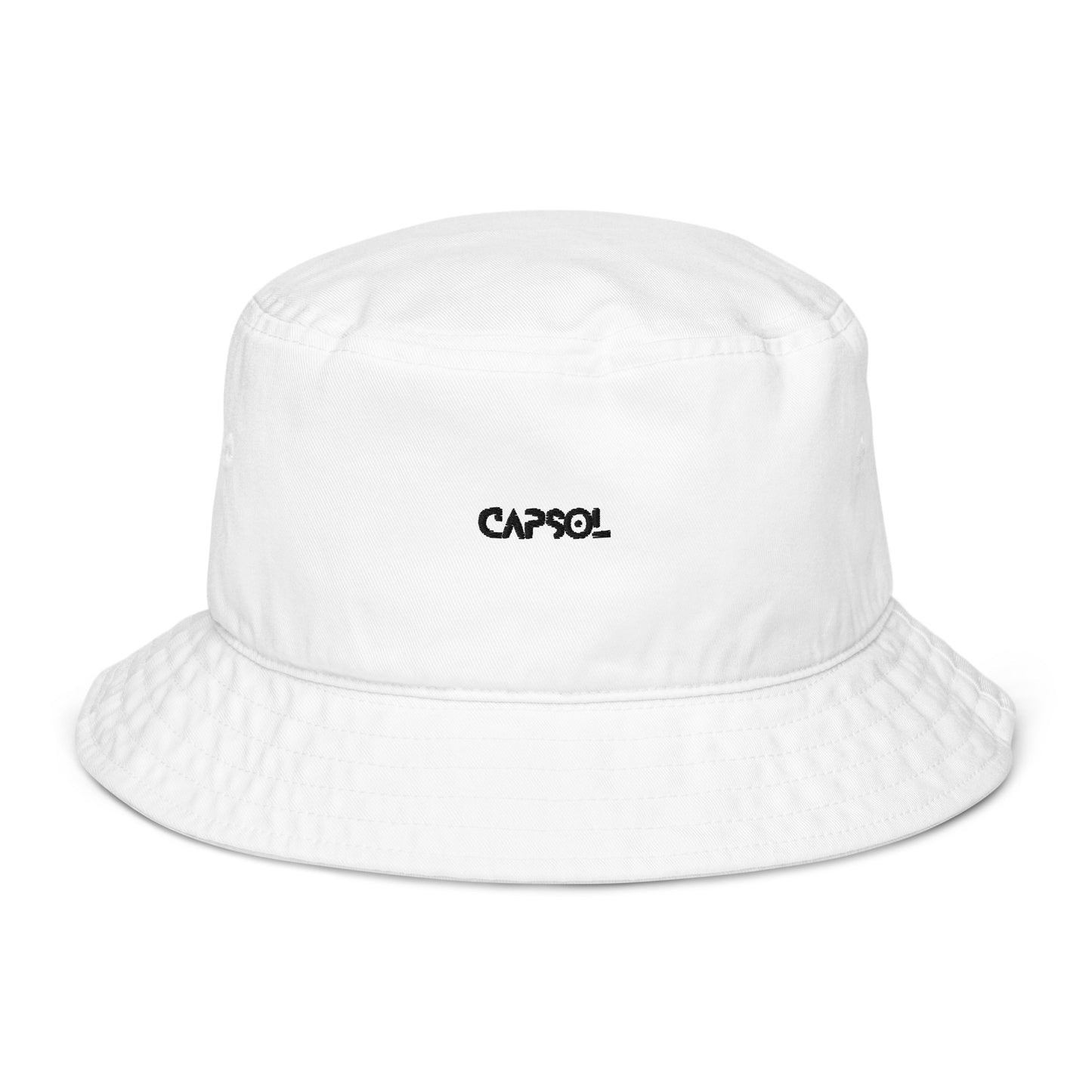 CapSol - black thread - Organic bucket hat