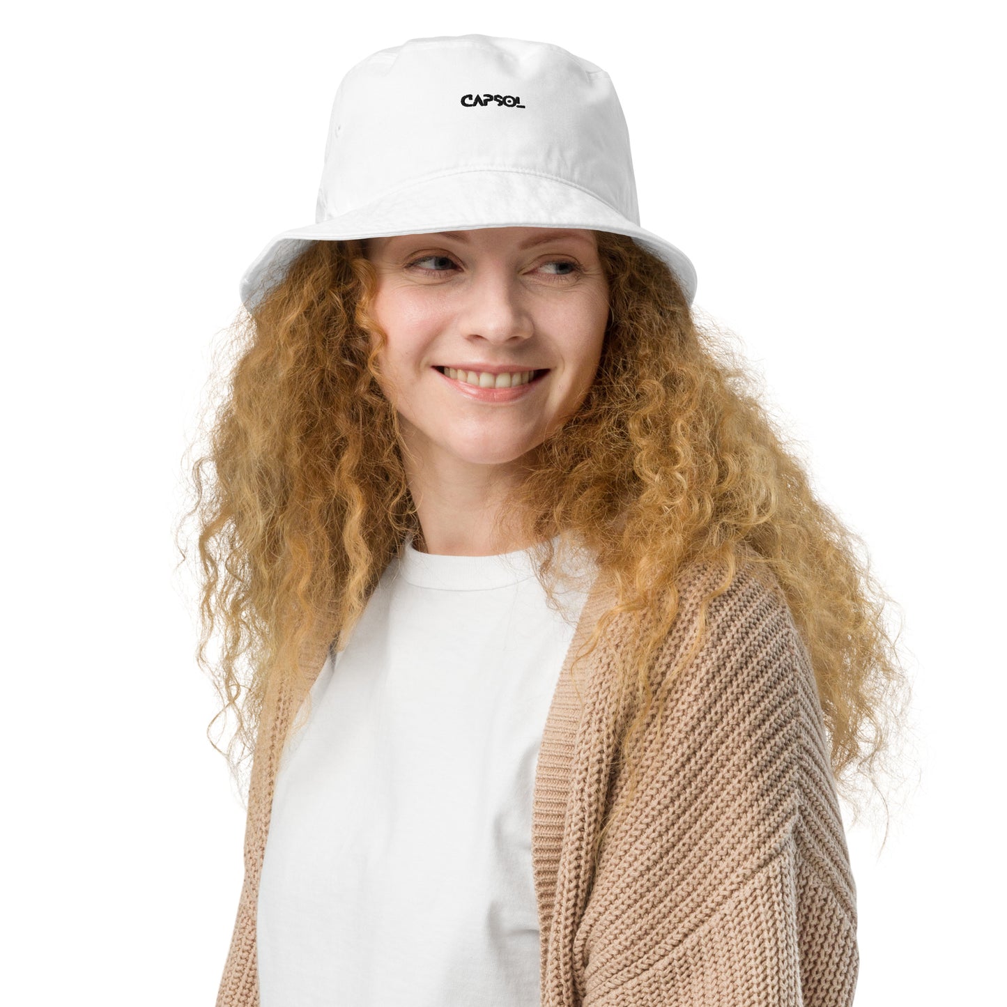 CapSol - black thread - Organic bucket hat