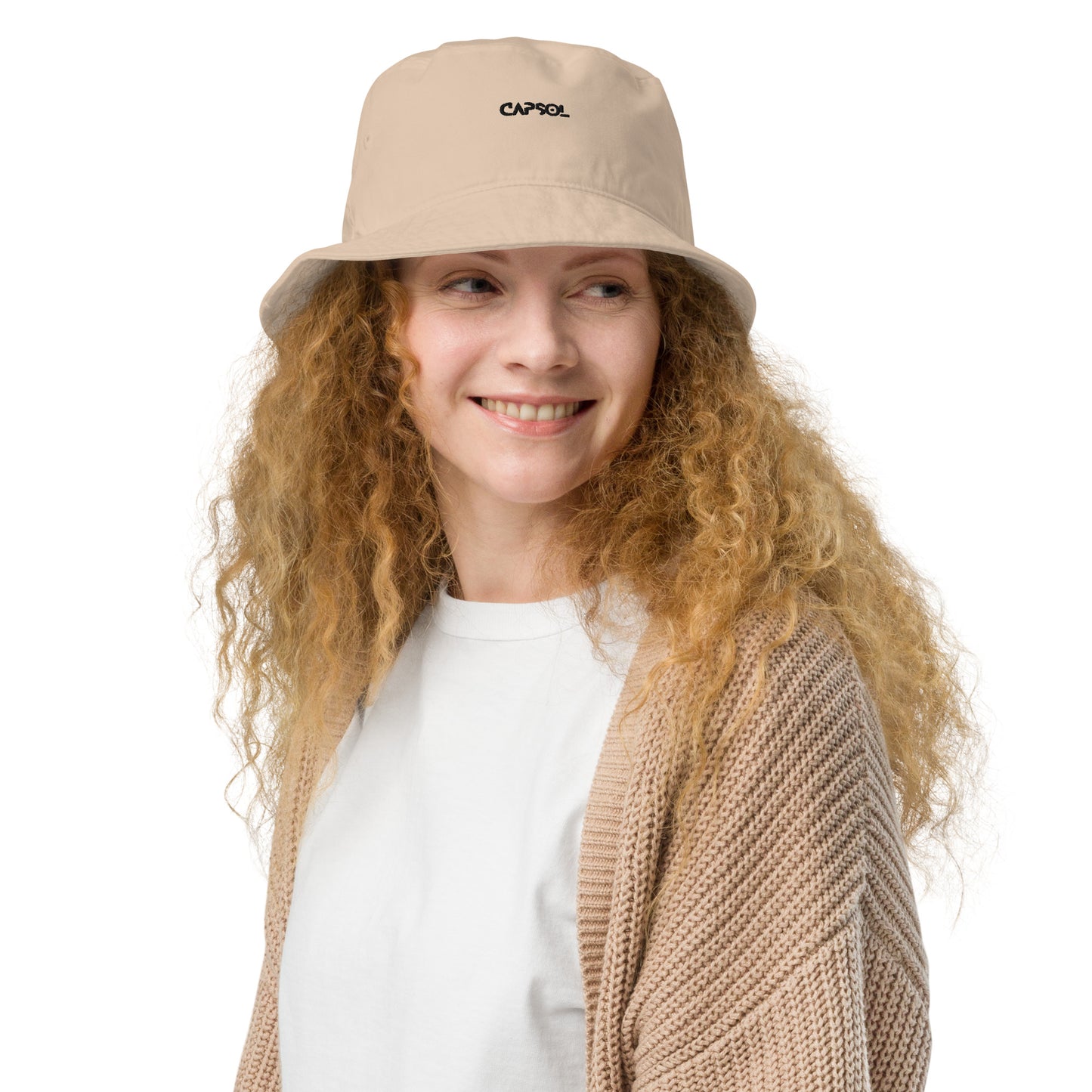 CapSol - black thread - Organic bucket hat