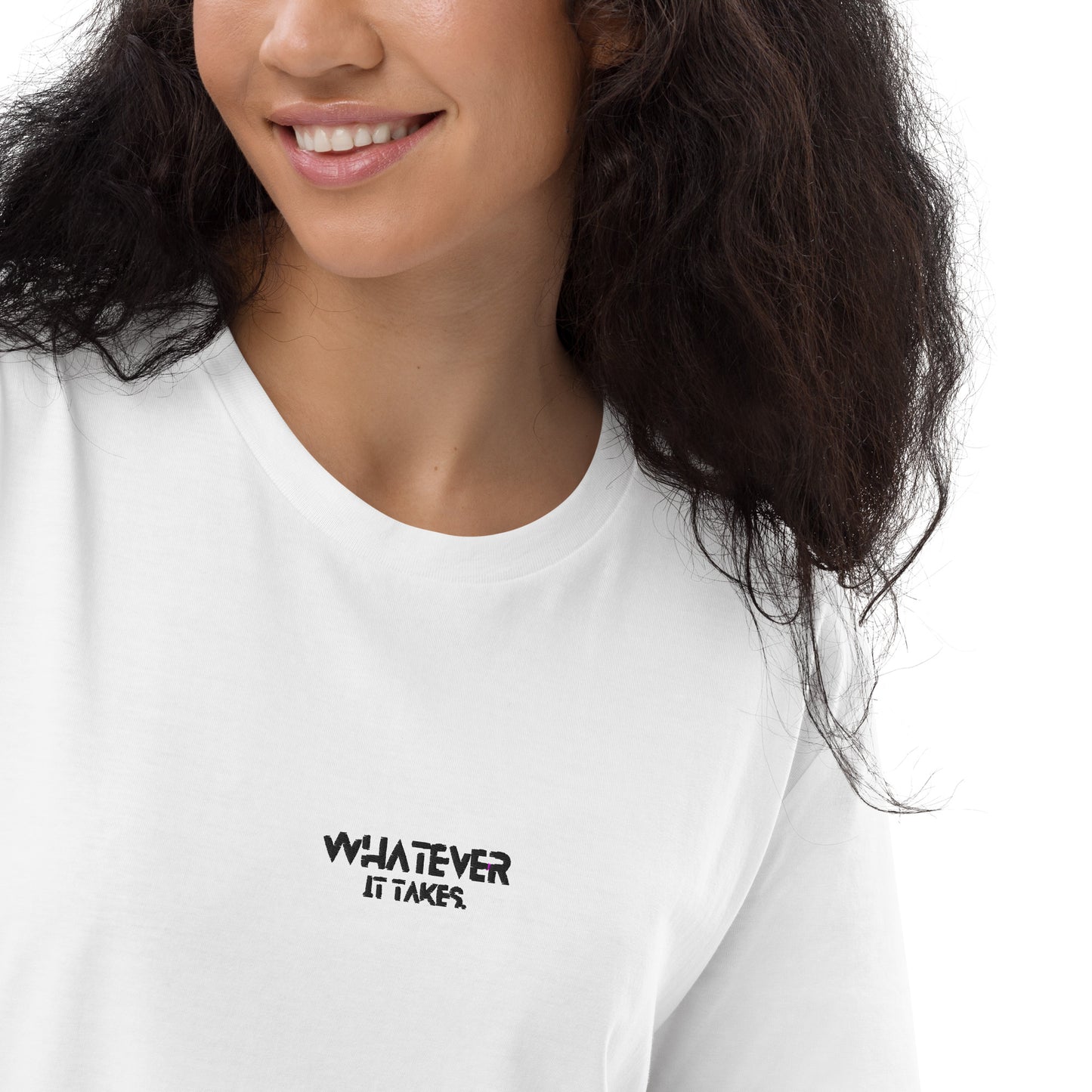 Whatever it takes (front) - black thread - Organic cotton t-shirt dress