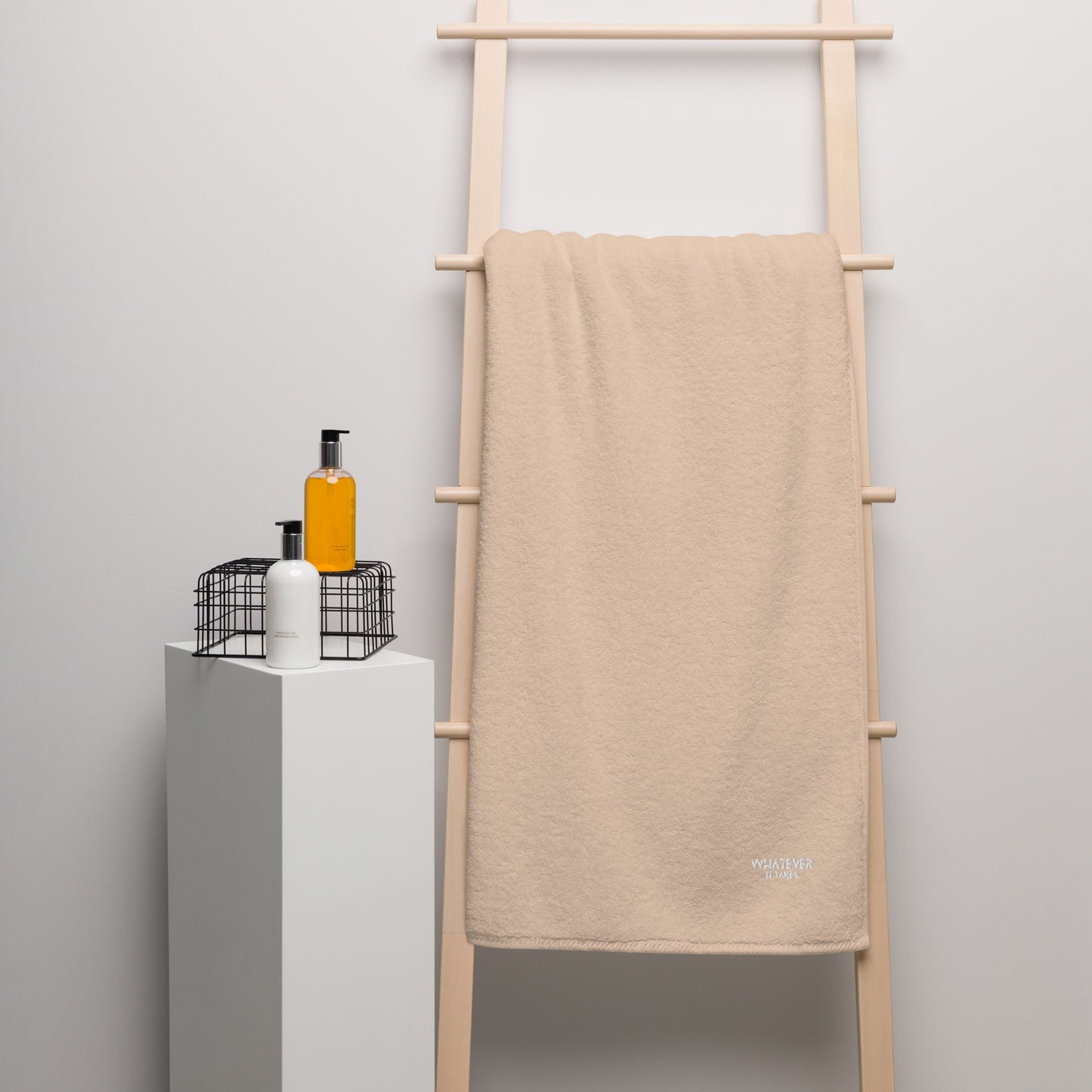 Whatever it takes - white thread - Turkish cotton towel