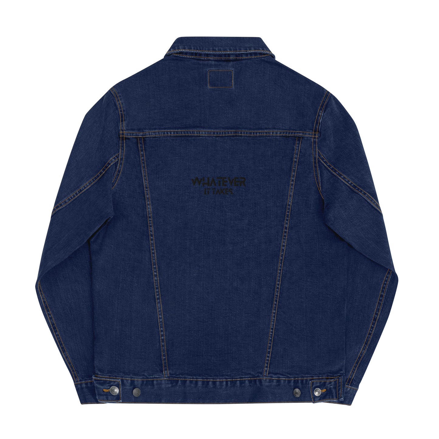 CapSol (front) / Whatever it takes (back) - black thread - Unisex denim jacket
