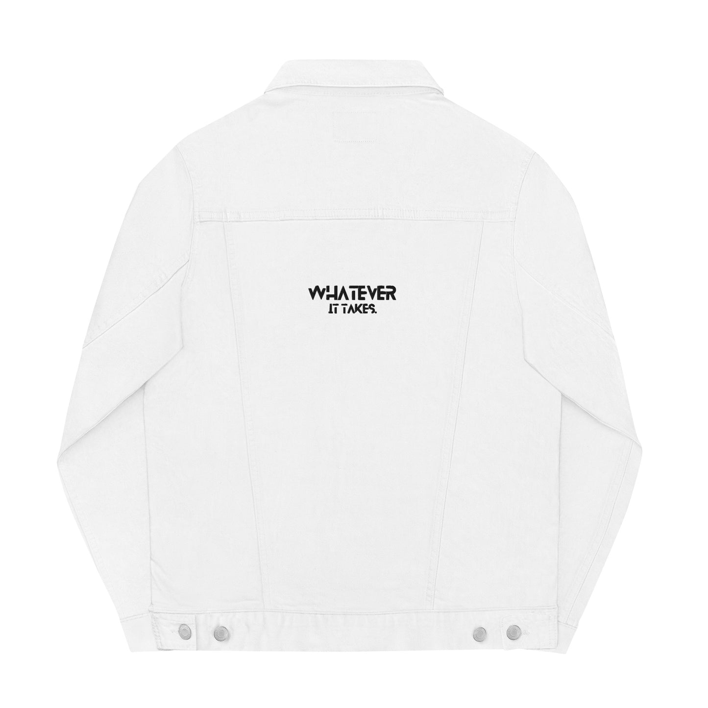 CapSol (front) / Whatever it takes (back) - black thread - Unisex denim jacket