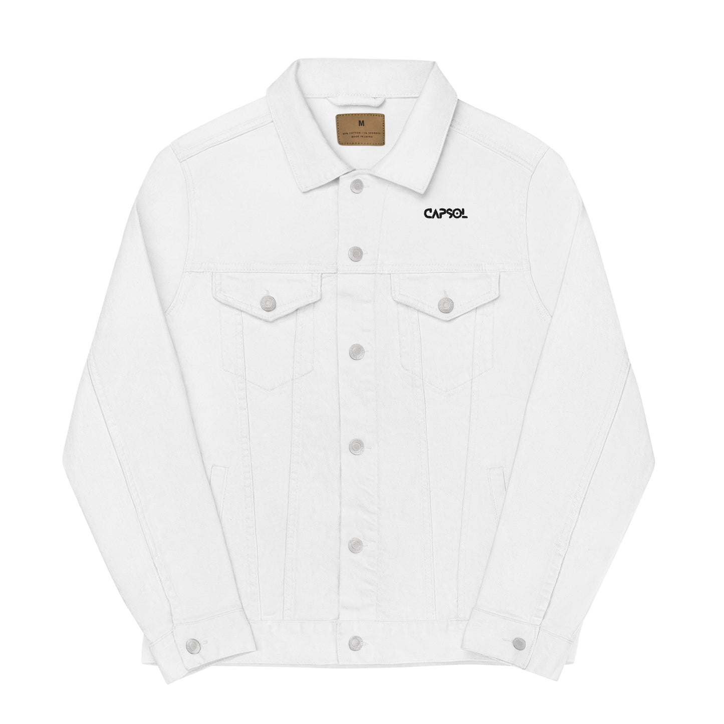 CapSol (front) / Whatever it takes (back) - black thread - Unisex denim jacket