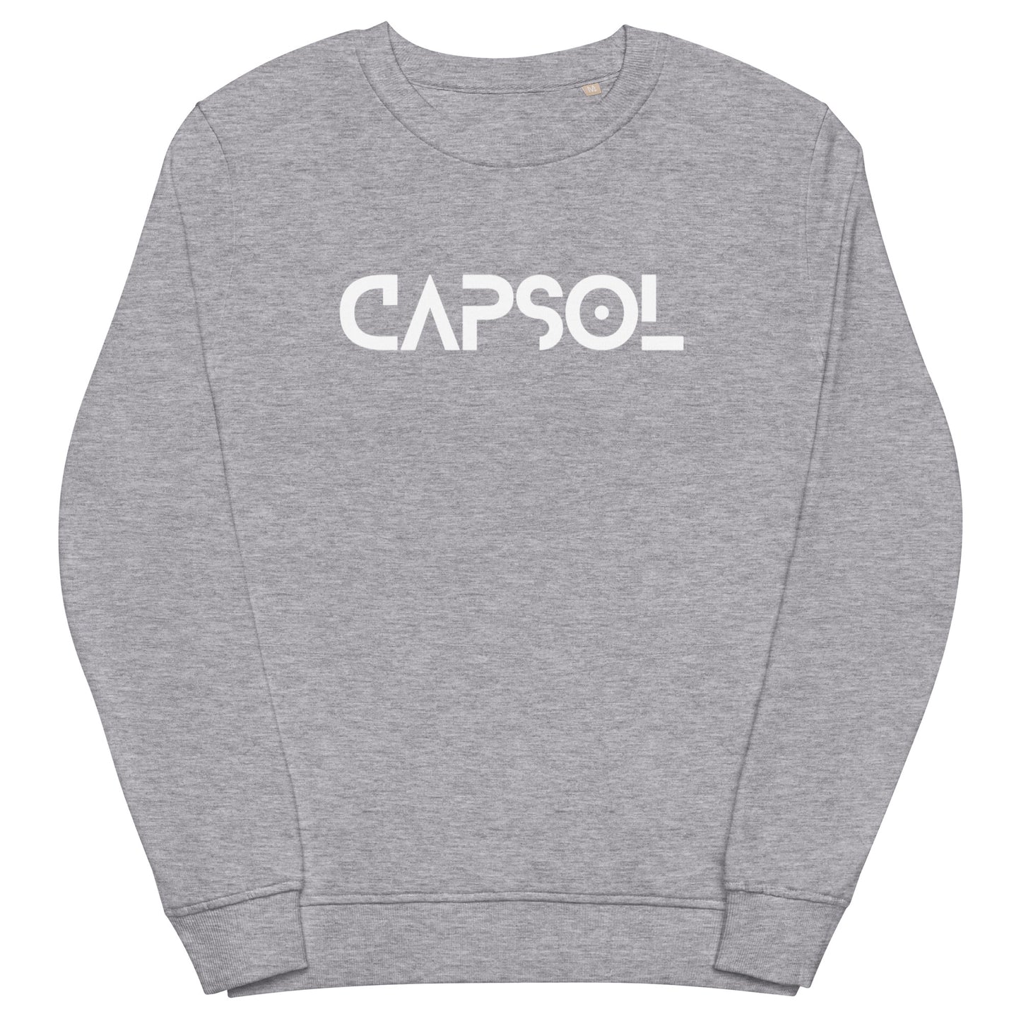 CapSol (front) - white text - Unisex organic sweatshirt