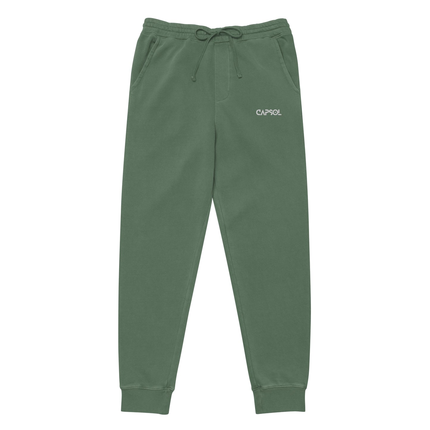 CapSol (front left) - white thread - Unisex pigment-dyed sweatpants INDEPENDENT