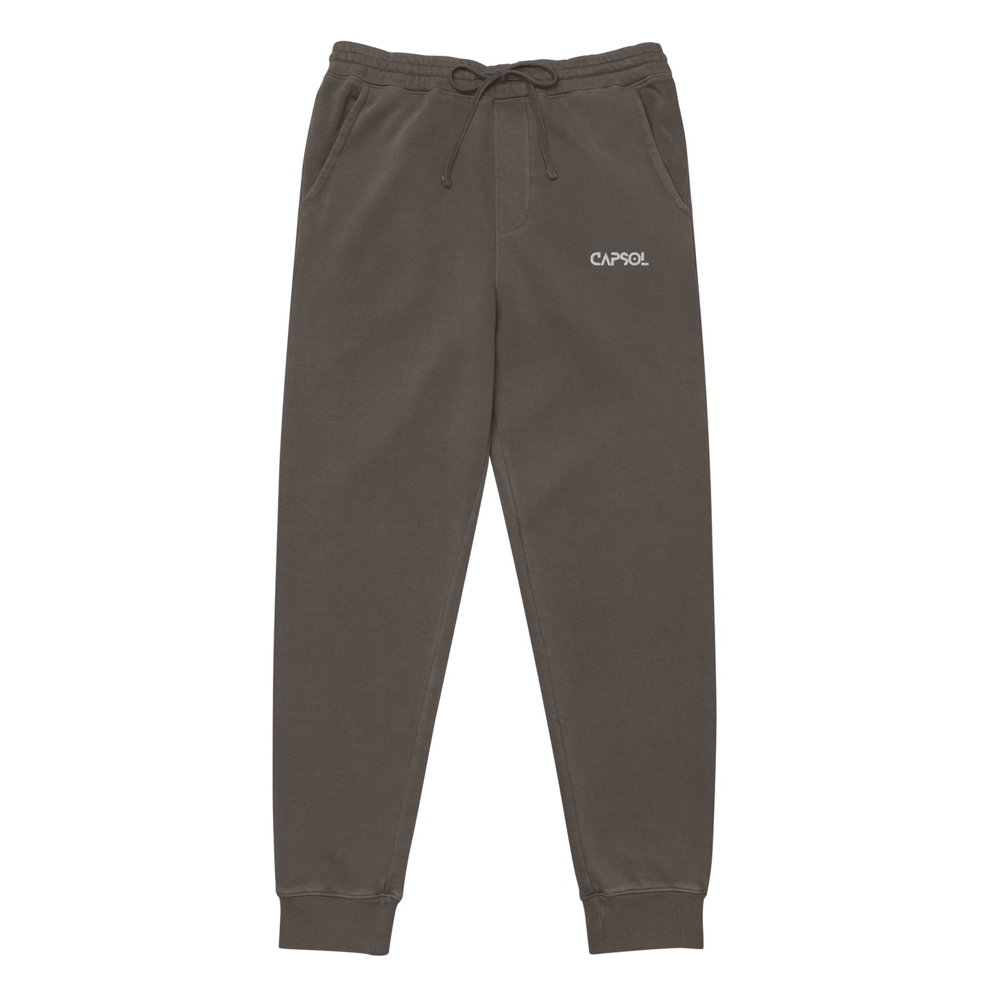 CapSol (front left) - white thread - Unisex pigment-dyed sweatpants INDEPENDENT