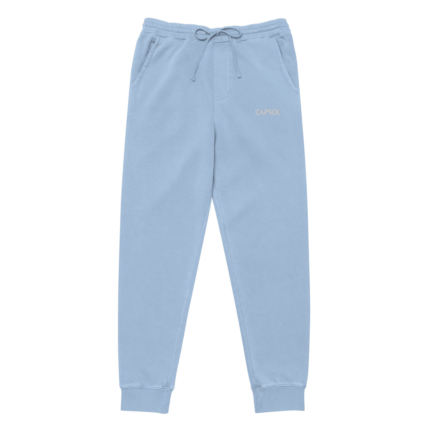 CapSol (front left) - white thread - Unisex pigment-dyed sweatpants INDEPENDENT