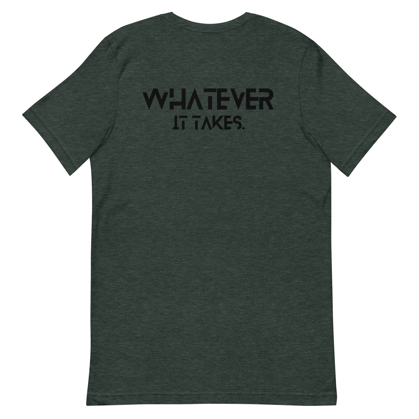 CapSol (front) / Whatever it takes (back) - black text - Unisex t-shirt - Heather