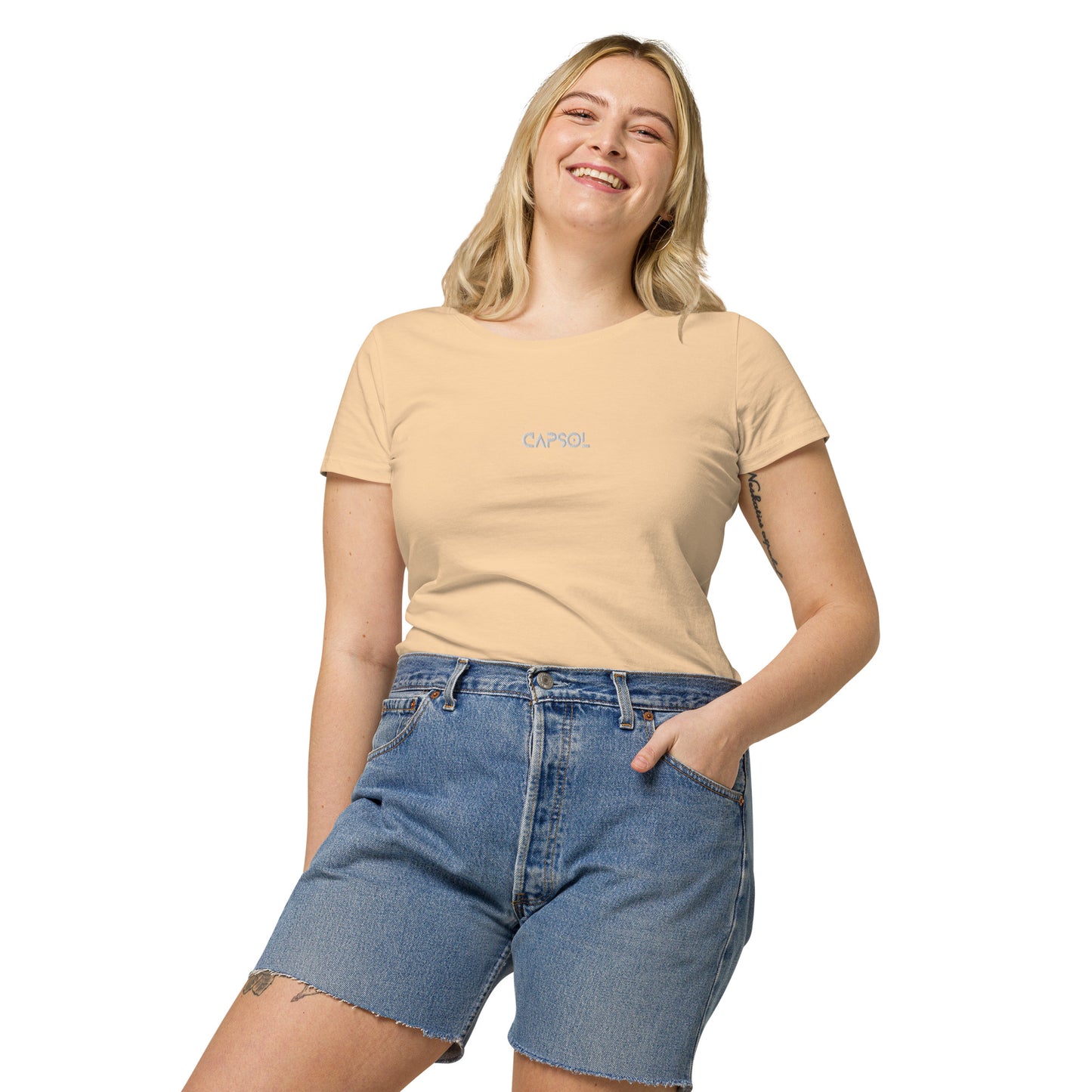 CapSol (front) - white thread - Women’s basic organic t-shirt