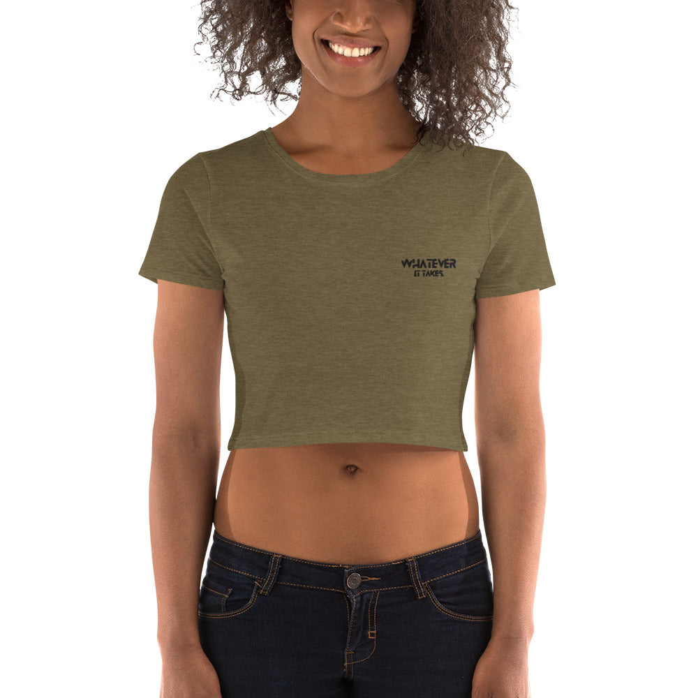 Whatever it takes (front left) - black thread - Women’s Crop Tee